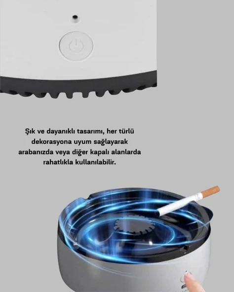 Sigara Dumanı ve Koku Giderici Hava Temizleyici Küllük – 2 Katmanlı Filtreli ürün görseli 1