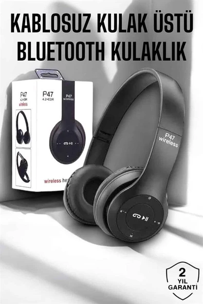 Kulak Üstü TF Kart ve AUX Destekli Ergonomik Bluetooth Kulaklık ürün görseli 1