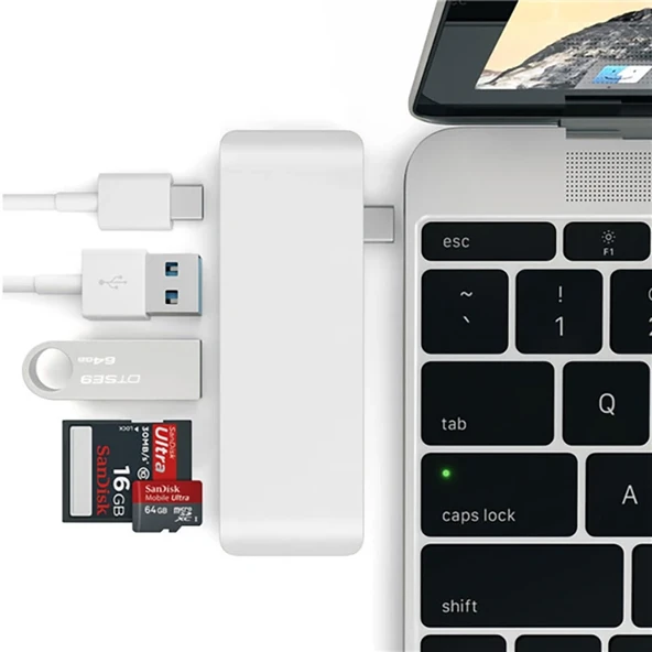 Ally 5 İn1 Usb-C Hub 3.0 Type-C Şarj Kart Reader Type-C Bütün Cihazlar İçin-1852 ürün görseli 1