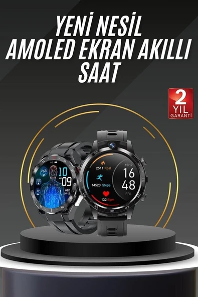 Akıllı Saat Yeni Model Sesli Asistan Bildirim Görme Bluetooth Bağlantılı Müzik Dinleme ürün görseli 1