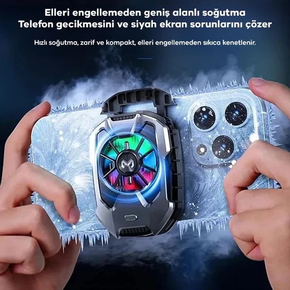 Memo DLA8 Cep Telefon Soğutma Fanı Radyatör Soğutucu Rgb LED Işıklı-1852 ürün görseli 1