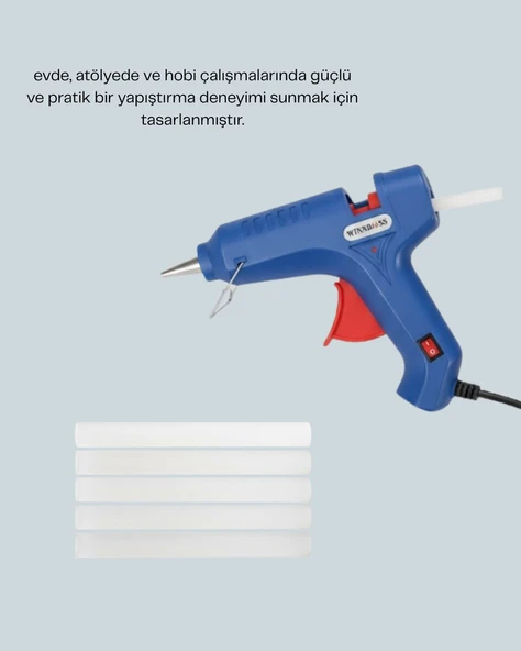 5 Silikon Hediyeli 40W Sıcak Silikon Tabancası Pratik Güçlü Kullanım ürün görseli 1
