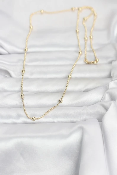 CM 14K Gold Renk Top Zincir 60 cm Kadın Kolye -1492 ürün görseli 1
