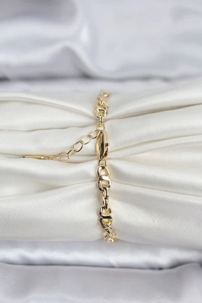 14K Gold Renk Kaplama Zincir Model CM Kadın Bileklik -1492 ürün görseli 1