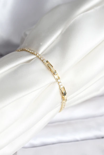 Yılan Model Zirkon Taşlı Gold Renk Pirinç Su Yolu Kadın Bileklik -1492 ürün görseli 1