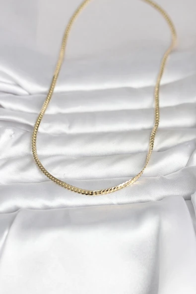 CM 14K Gold Renk Yassı Zincir Model 45 cm Kadın Kolye -1492 ürün görseli 1