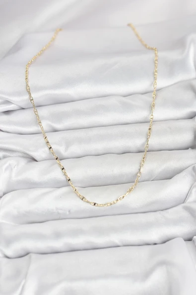 CM 14K Gold Renk Pirinç Gemi Zinciri Model Kadın Kolye -1492 ürün görseli 1