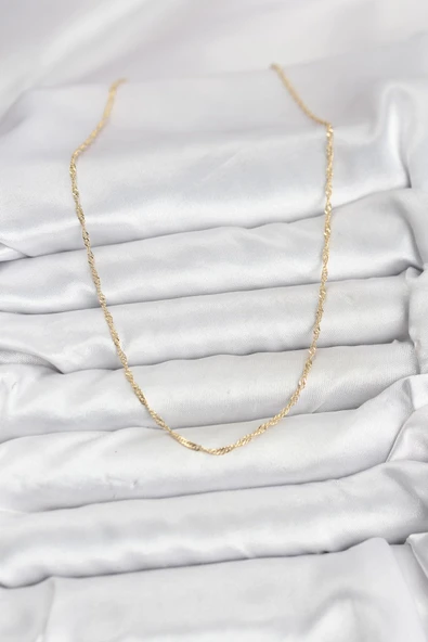 CM 14K Gold Renk Pirinç Ezme Burgu Model Kadın Kolye -1492 ürün görseli 1