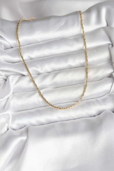 14K Gold Renk Kaplama İnce Zincir Model CM Kadın Kolye -1492 ürün görseli 1