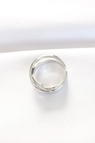 Kalın Silver Renk Ayarlanabilir Yüzük -1492 ürün görseli 1