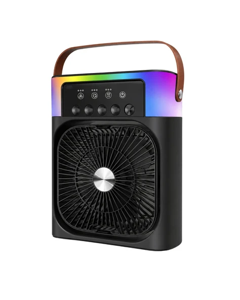 RGB Işıklı Buharlı Masaüstü Fan Sessiz Çalışan USB Şarjlı Taşınabilir Fan ürün görseli 1