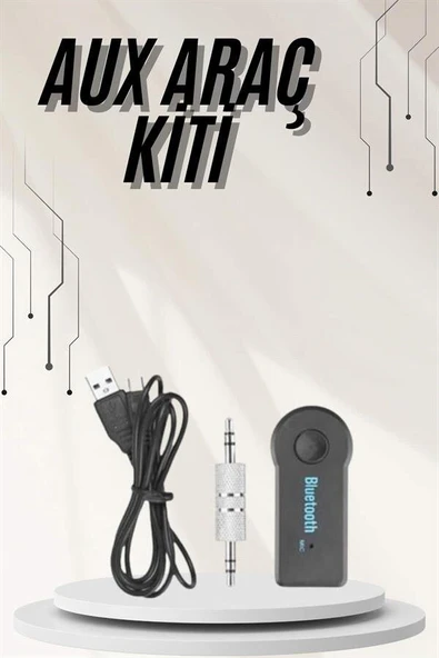 Yeni Nesil Bluetooth Aux Araç Kiti Siyah TV Tablet Telefon Araç Araba ürün görseli 1