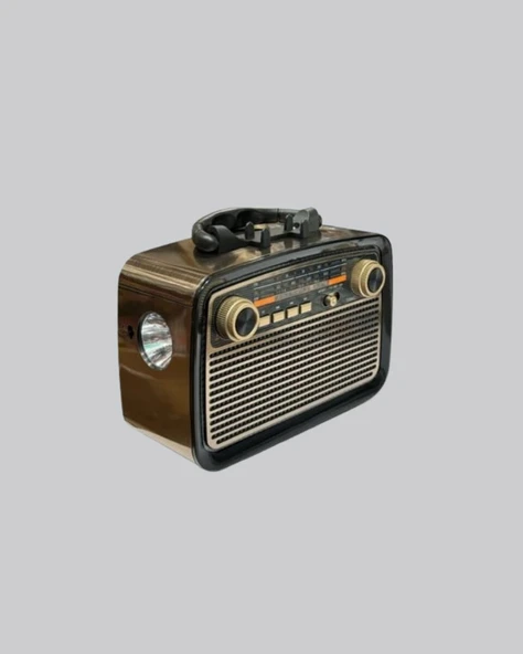 LED’li Nostaljik Bluetooth Hoparlör – Vintage Tasarım Ahşap Doku ürün görseli 1