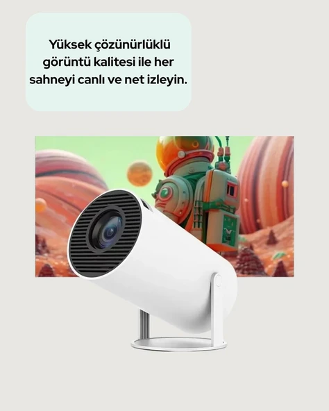 Kablosuz ve Kablolu Bağlantı Seçenekli Ev Tipi Projeksiyon ürün görseli 1