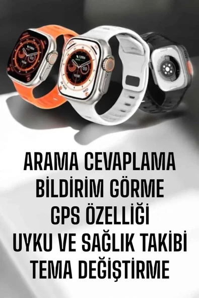 Yeni Nesil Akıllı Saat Adımsayar GPS Nabız Ölçer Uyku ve Sağlık Takibi ürün görseli 1