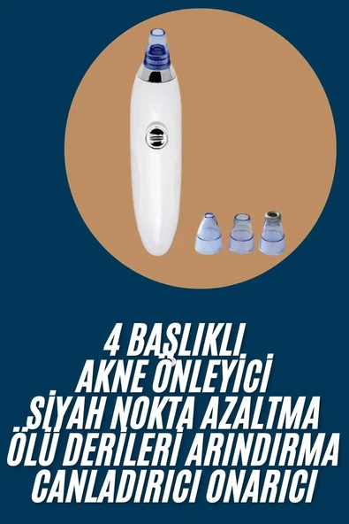 Yeni Nesil Vakumlu Pilli Siyah Nokta ve Yüz Temizleme Cihazı 4 Başlıklı ürün görseli 1
