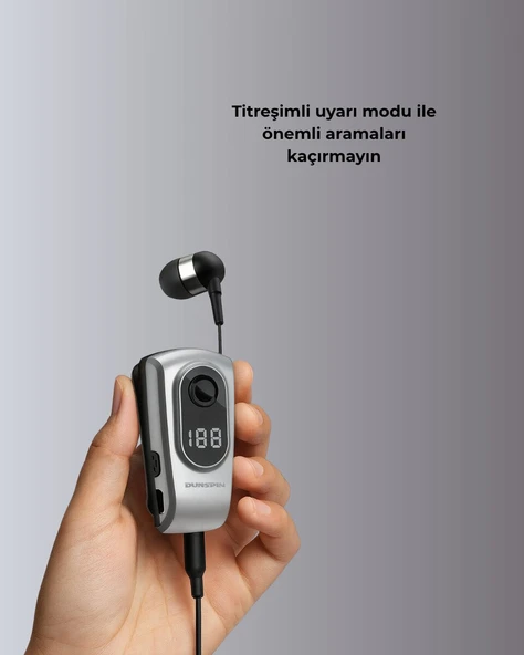 Profesyonel Bluetooth Kulaklık – Klipsli Titreşimli Dijital Göstergeli ürün görseli 1
