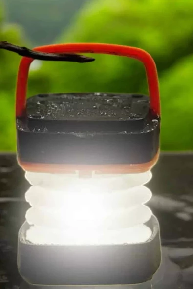 Led Lamba Kamp Lambası Hafif Taşınabilir Şarj Süreli Akordeon El Fenerli ürün görseli 1