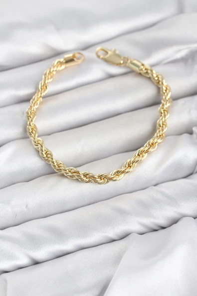 CM Burgu Model Gold Renk Pirinç Kadın Bileklik ürün görseli 1