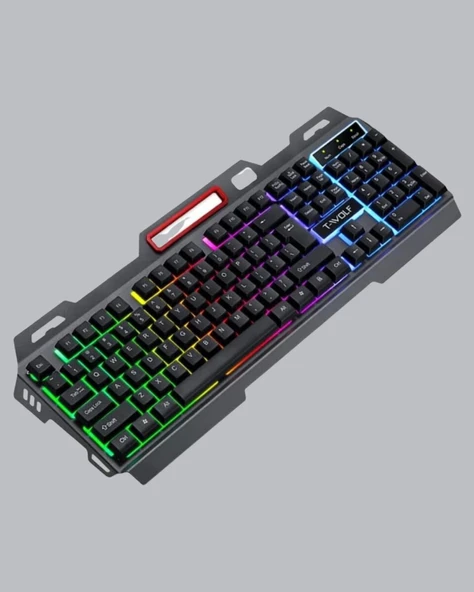 RGB Aydınlatmalı Klavye Mouse Seti – USB Bağlantılı Türkçe Q Ayarlanabilir DPI Ergonomik Yapı ürün görseli 1