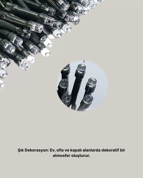Uzun Ömürlü LED Teknolojili 10 Metre Şık Işıklı Süsleme Seti ürün görseli 1