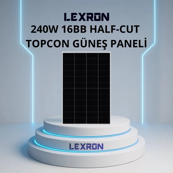 Lexron 240W 48 CELL 16BB HALF-CUT TOPCON  GÜNEŞ PANELİ ürün görseli 1