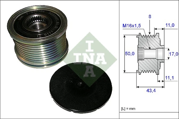 Mercedes Alternatör Kasnagı - Alternatör Kasnagı - İna 535 0108 10 ürün görseli 1