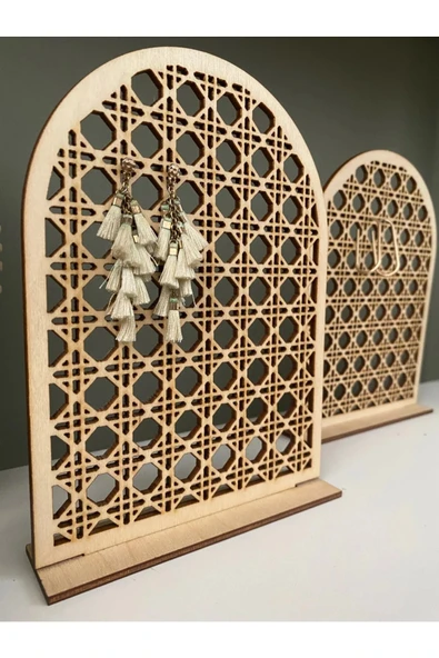 AŞKTOPLARIM Rattan Küpe - Takı Organizer , Küpe Düzenleyici - Tutucu , Küpe Asmak Için Sunum Standı ürün görseli 1