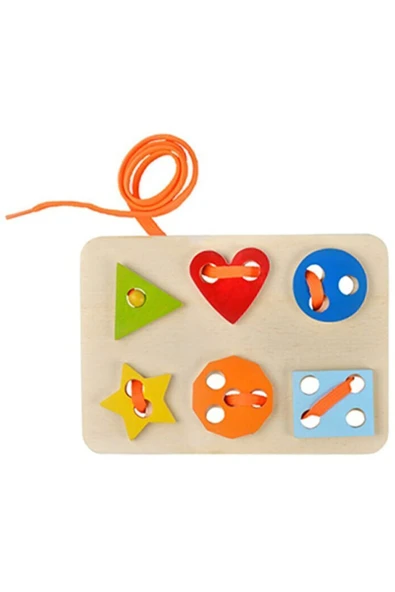 kayasan kids Montessori Ip Geçirme Renkli Geometrik Şekiller ürün görseli 1