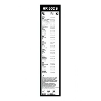 Kore Silecek Süpürgesi Ön Takım - Aerotwin Silecek Seti - [ 500 / 450 MM ] - Bch 3397118995 ürün görseli 1