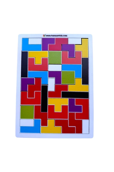 kayasan kids KAYASAN KİDS Ahşap Tetris Blok Puzzle Zeka Oyuncağı Montessori Beceri Gelişimi El Beceri Oyuncağı ürün görseli 1