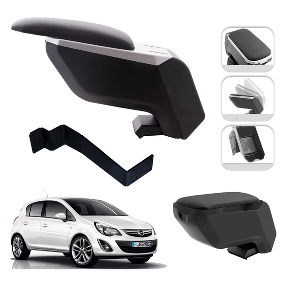 Mis Paket Opel Corsa D 2006-2014 Delmesiz Çelik Ayaklı Kolçak + Askılı Koku + Micro Fiber Bez + Torpido Süngeri ürün görseli 1