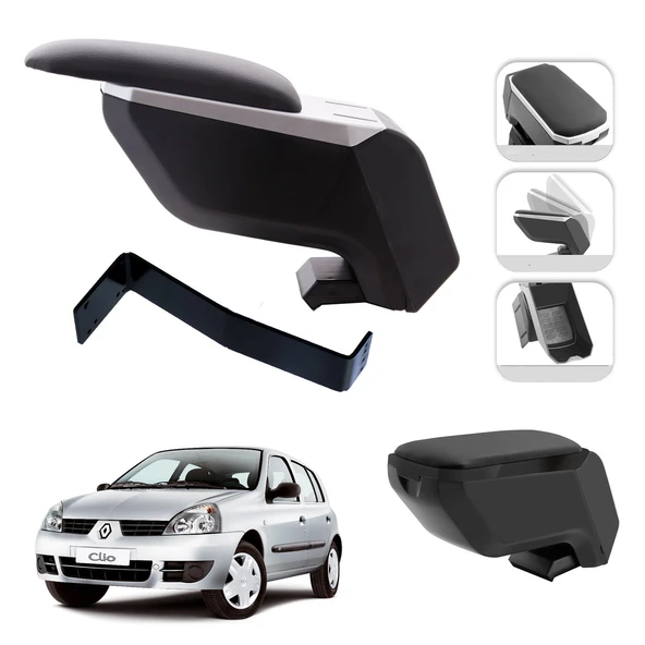 Mis Paket Renault Clio II HB 1998-2012 Delmesiz Çelik Ayaklı Kolçak + Askılı Koku + Micro Fiber Bez + Torpido Süngeri ürün görseli 1