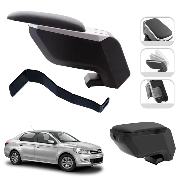 Mis Paket Citroen C-Elysee 2012-2024 Delmesiz Çelik Ayaklı Kolçak + Askılı Koku + Micro Fiber Bez + Torpido Süngeri ürün görseli 1