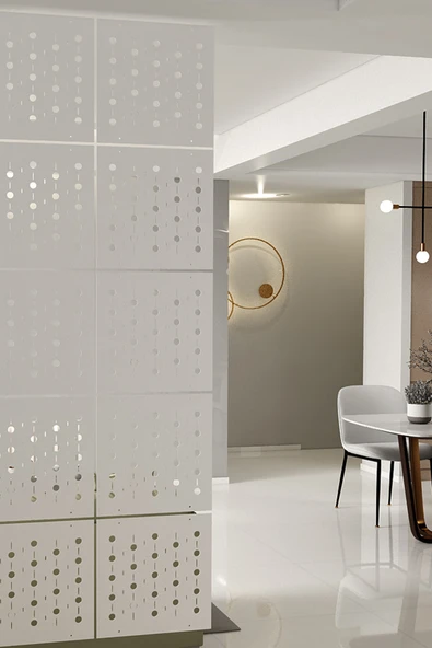 kayasan ahşap Kayasan ® Lazer Kesim Sarkıt Paravan, Ahşap Seperatör, Oda Ayırıcı 4'lü Panel Levha Seti ürün görseli 1
