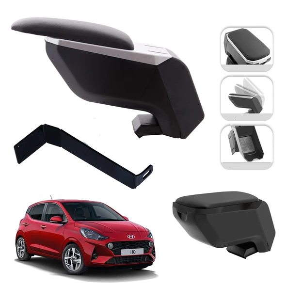 Mis Paket Hyundai i10 2008-2024 Delmesiz Çelik Ayaklı Kolçak + Askılı Koku + Micro Fiber Bez + Torpido Süngeri ürün görseli 1