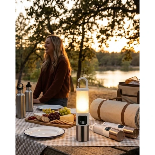 Outdoor Kamp Feneri USB Şarjlı Yüksek Parlaklık Güç Ekranlı LED Aydınlatma ürün görseli 1