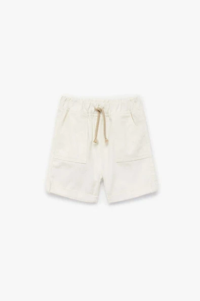 Koton Erkek Bebek Pamuklu Cepli Duble Paça Beli Bağcıklı Gabardin Şort ürün görseli 1