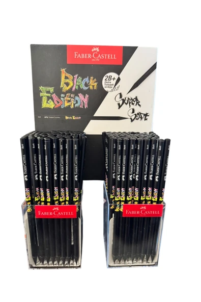 Faber-Castell Black Edition Süper Soft 2B+ Kurşun Kalem, 12'li Set, Siyah ürün görseli 1