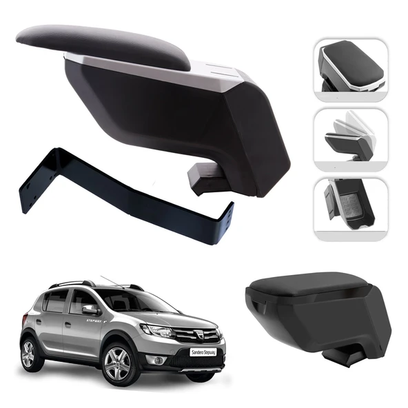 Mis Paket Dacia Sandero 2013-2018 Delmesiz Çelik Ayaklı Kolçak + Askılı Koku + Micro Fiber Bez + Torpido Süngeri ürün görseli 1