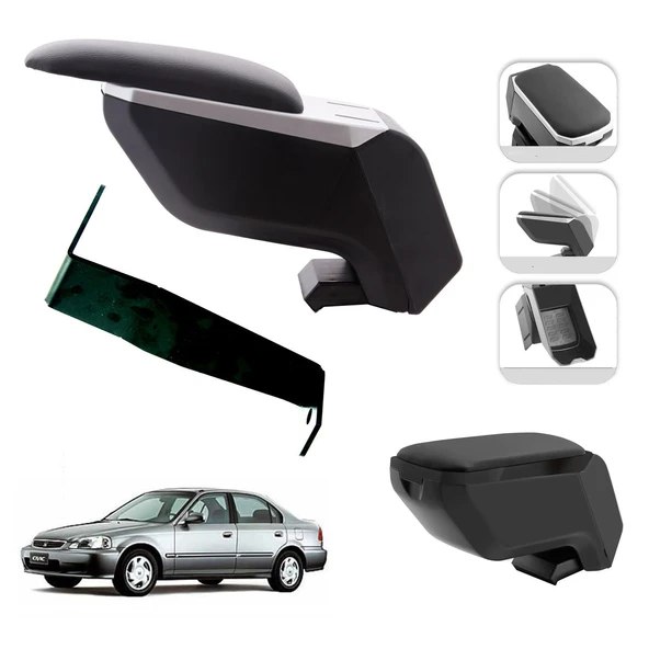 Mis Paket Honda Civic Sedan 1995-2000 Delmesiz Çelik Ayaklı Kolçak + Askılı Koku + Micro Fiber Bez + Torpido Süngeri ürün görseli 1