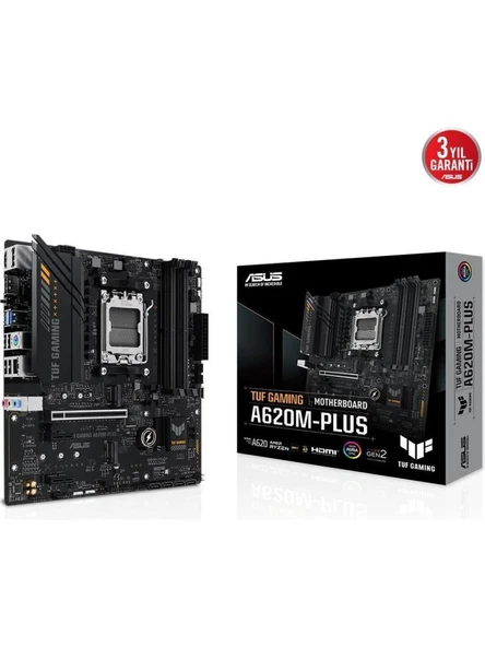 Asus TUF Gaming A620M-Plus Wi-Fi AMD AM5 DDR5 Micro ATX Anakart Teşhir ürün görseli 1