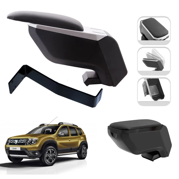 Mis Paket Dacia Duster 2008-2018 Delmesiz Çelik Ayaklı Kolçak + Askılı Koku + Micro Fiber Bez + Torpido Süngeri ürün görseli 1