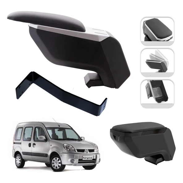 Mis Paket Renault Kangoo 1998-2007 Delmesiz Çelik Ayaklı Kolçak + Askılı Koku + Micro Fiber Bez + Torpido Süngeri ürün görseli 1