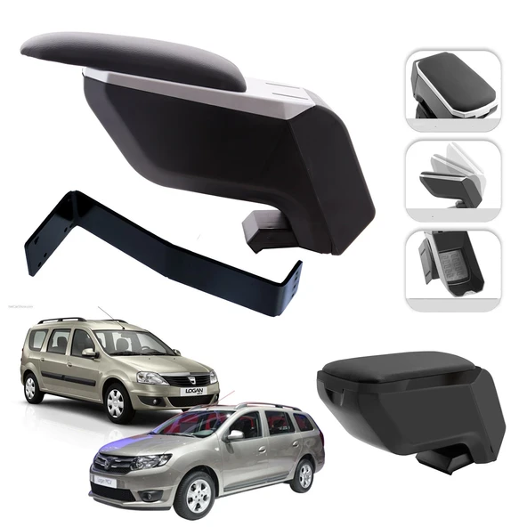 Mis Paket Dacia Logan MCV 2004-2023 Delmesiz Çelik Ayaklı Kolçak + Askılı Koku + Micro Fiber Bez + Torpido Süngeri ürün görseli 1