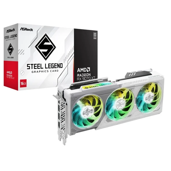 Asrock RX 9070 XT Steel Legend 256 Bit GDDR6 16 GB Ekran Kartı ürün görseli 1