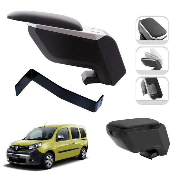 Mis Paket Renault Kangoo 2007-2020 Delmesiz Çelik Ayaklı Kolçak + Askılı Koku + Micro Fiber Bez + Torpido Süngeri ürün görseli 1