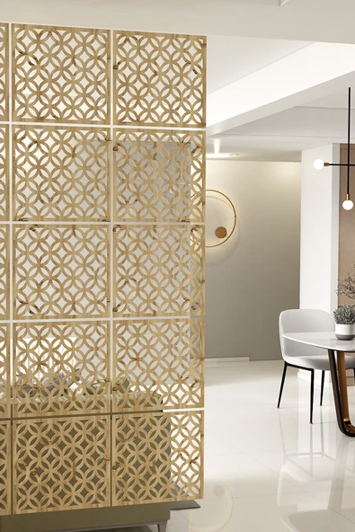 kayasan ahşap Kayasan ® Lazer Kesim Sarkıt Paravan, Ahşap Seperatör, Oda Ayırıcı 4'lü Panel Levha Seti ürün görseli 1