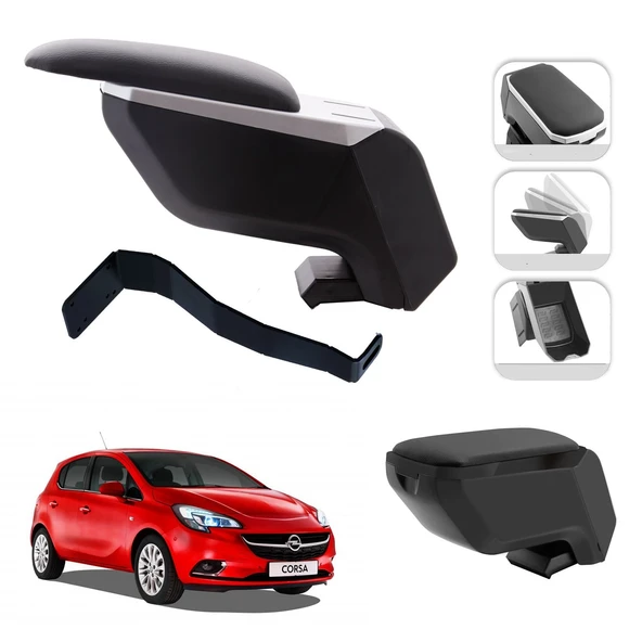 Mis Paket Opel Corsa E  2014-2020 Delmesiz Çelik Ayaklı Kolçak + Askılı Koku + Micro Fiber Bez + Torpido Süngeri ürün görseli 1