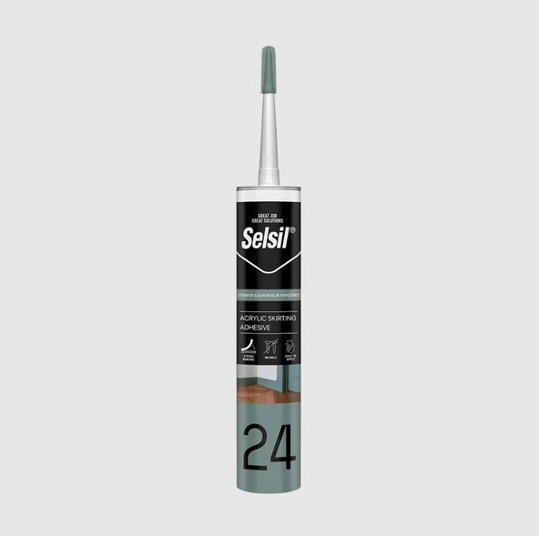 Selsil Strafor & Süpürgelik Yapıştırıcı Silikon, 300 ml - Beyaz ürün görseli 1